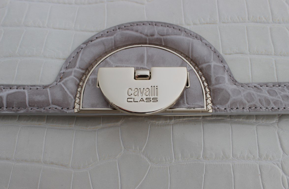 White Leather Shoulder Shopping Bag