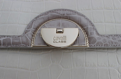 White Leather Shoulder Shopping Bag