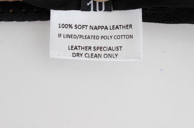 Black Checkered Nappa Leather Top Blouse