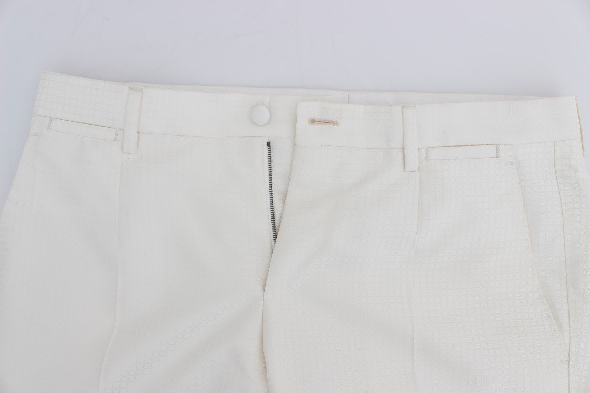 White Silk Double Breasted 3 Piece Suit