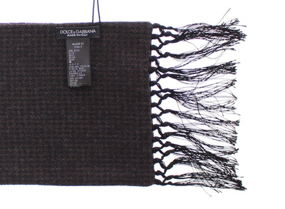 Scarf Men's Brown Polka Dotted Silk Wool