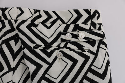 White Black Striped Linen Casual Pants