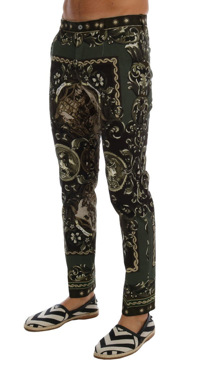 Green "Teatro die Pupi" Print Cotton Pants