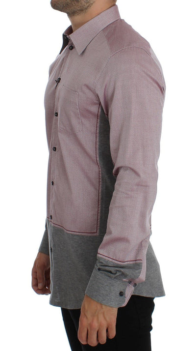 Red Gray GOLD Slim Fit Casual Mens Shirt