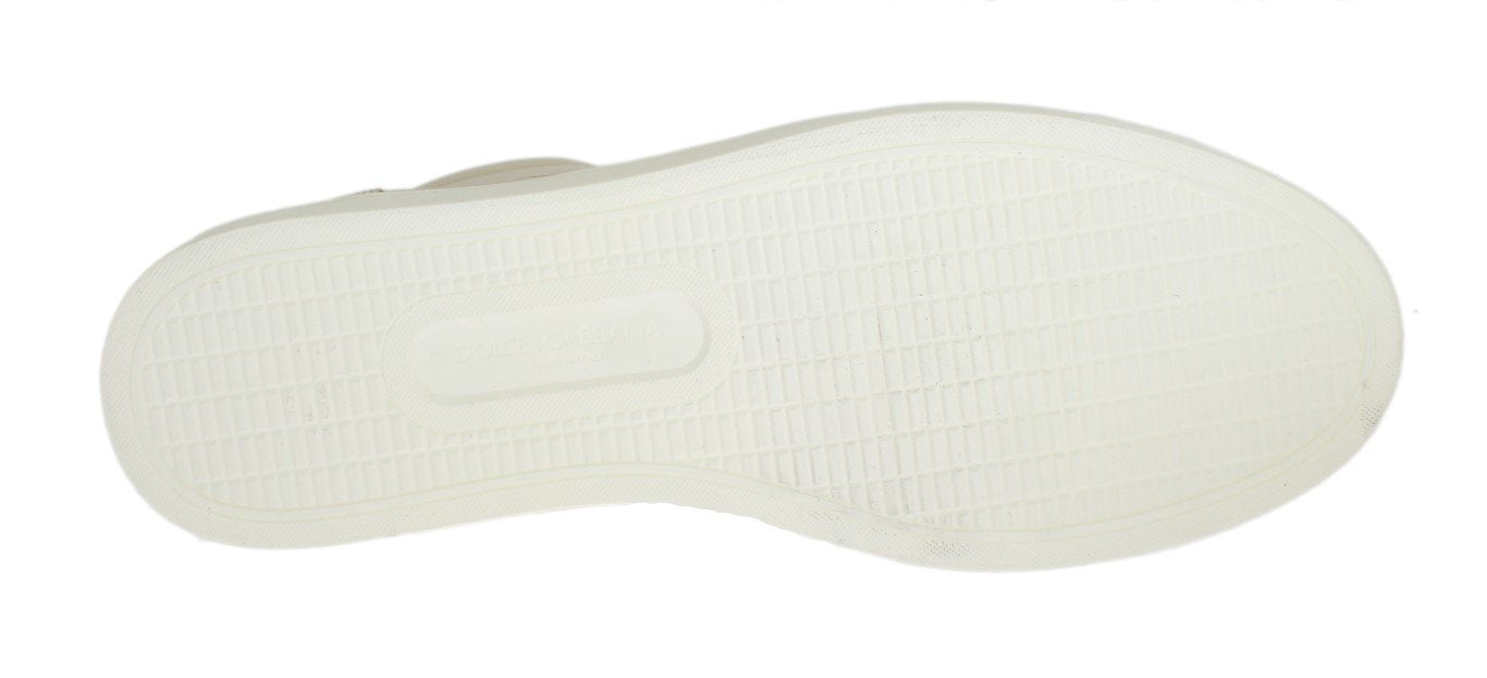 Gold Goat Leather Laminated Sneakers