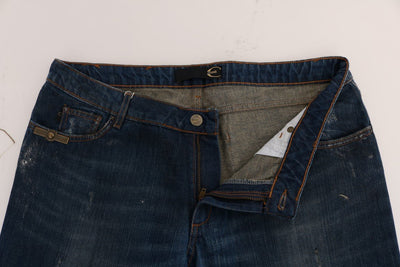 Blue 100% Cotton Logo Bootcut Jeans