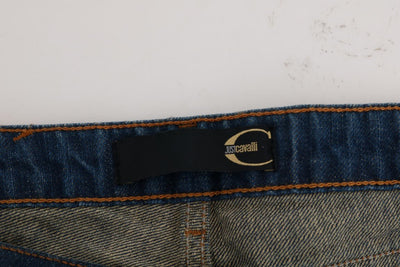 Blue 100% Cotton Logo Bootcut Jeans