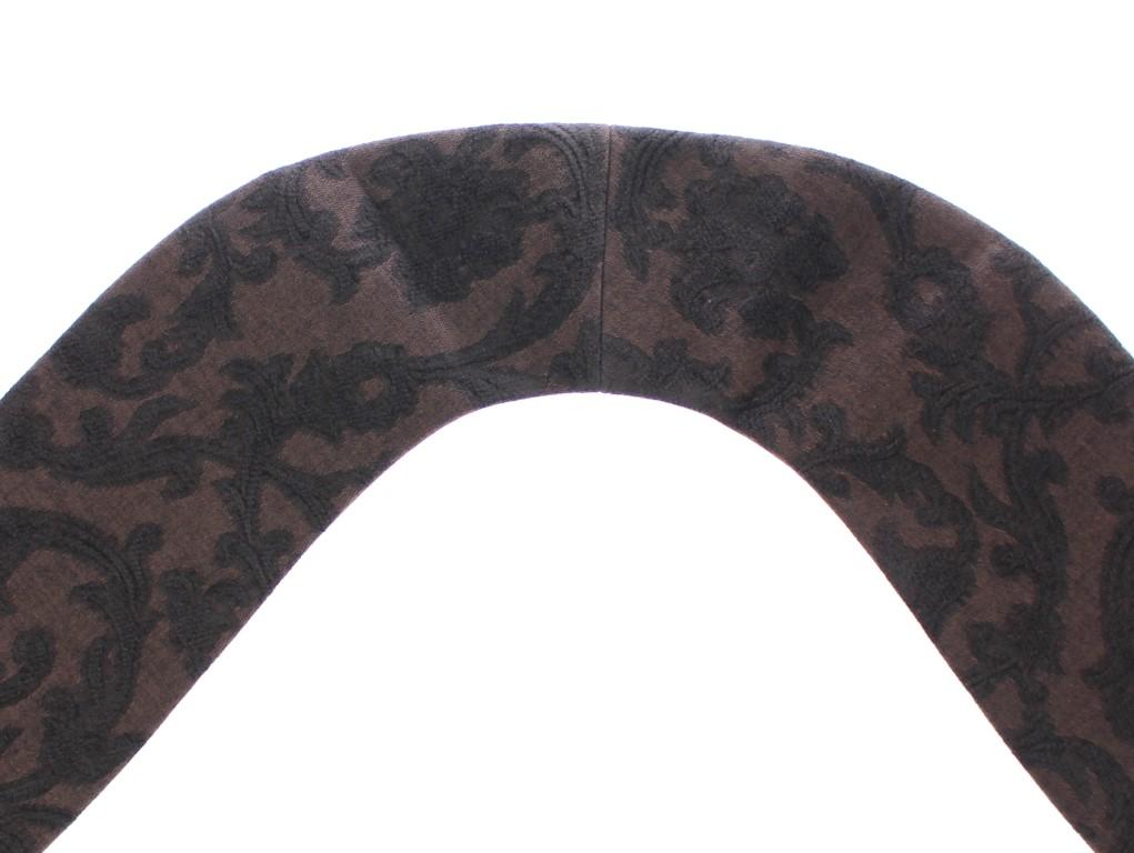 Scarf Men's Brown Baroque Pattern Silk Wool
