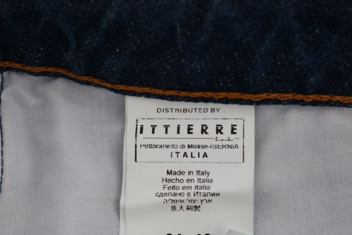 Blue 100% Cotton Logo Bootcut Jeans