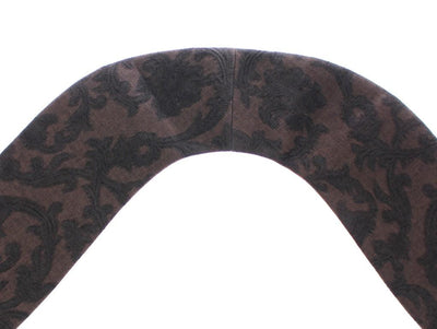 Scarf Men's Brown Baroque Pattern Silk Wool