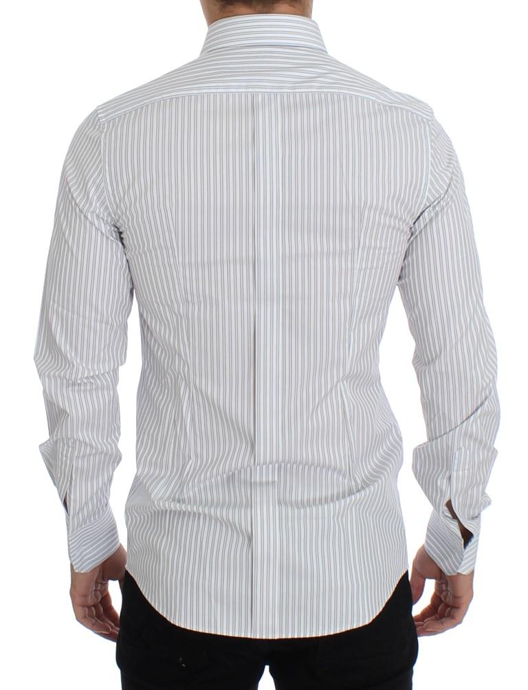 White GOLD Slim Fit Striped Dress Shirt
