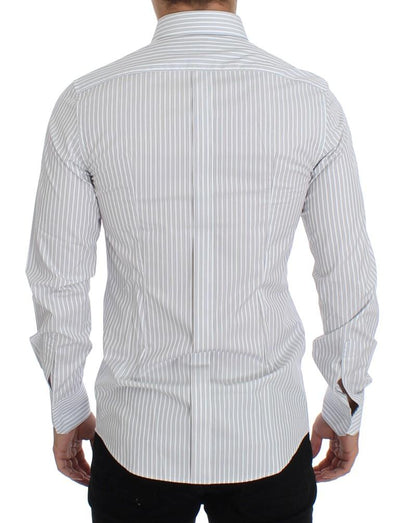 White GOLD Slim Fit Striped Dress Shirt