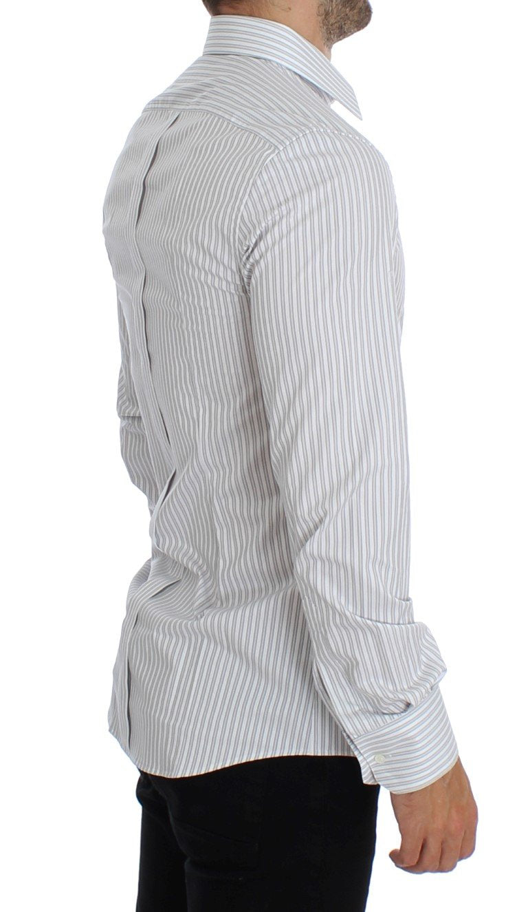 White GOLD Slim Fit Striped Dress Shirt