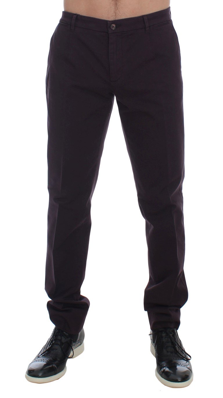 Purple Cotton Stretch Slim Chinos Jeans