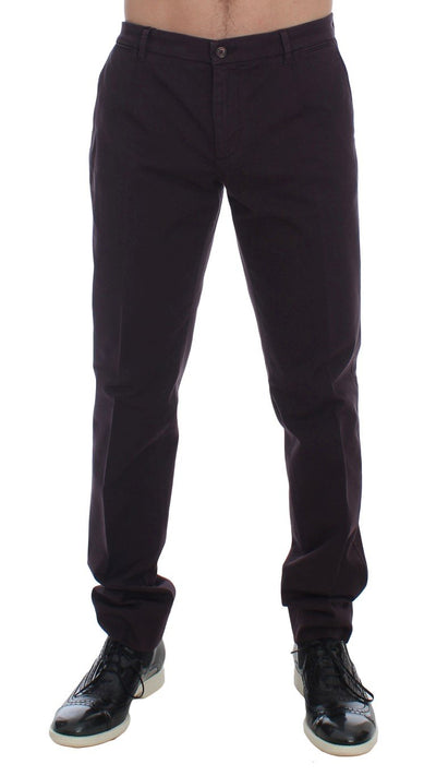 Purple Cotton Stretch Slim Chinos Jeans