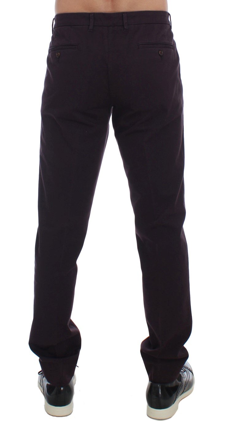 Purple Cotton Stretch Slim Chinos Jeans