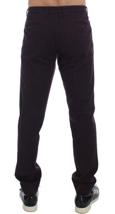 Purple Cotton Stretch Slim Chinos Jeans