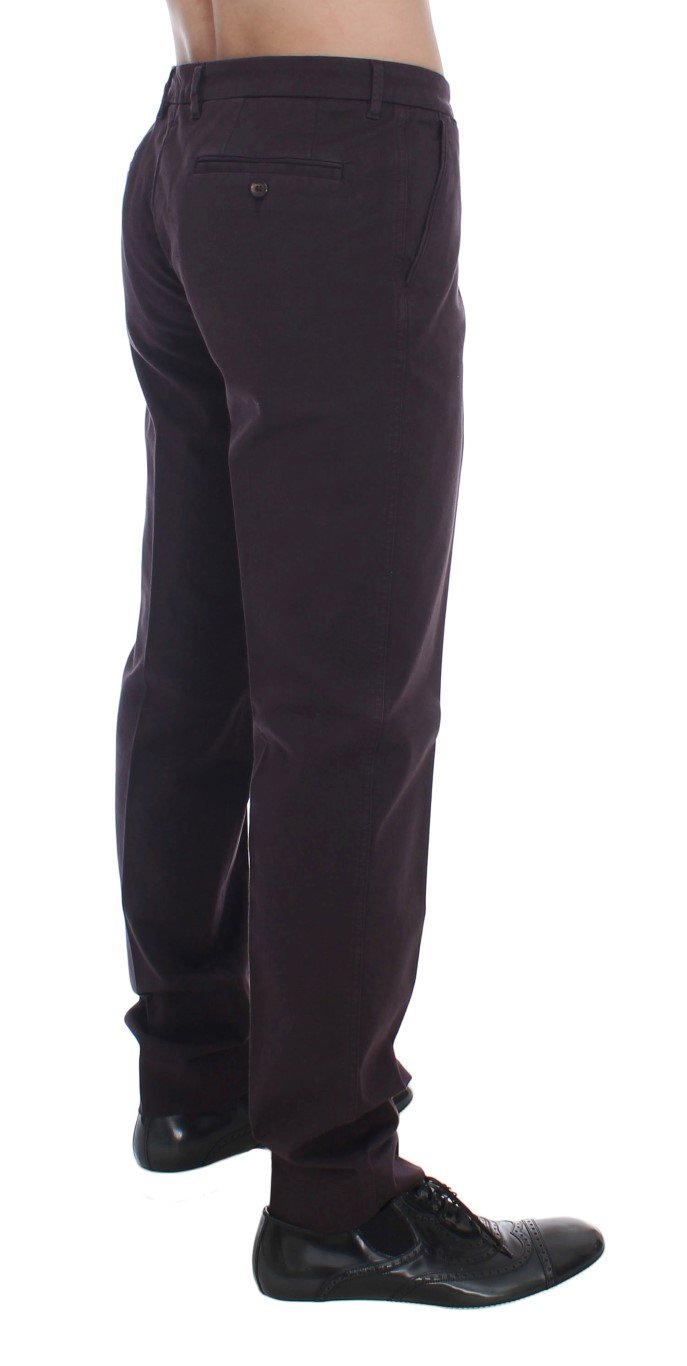 Purple Cotton Stretch Slim Chinos Jeans