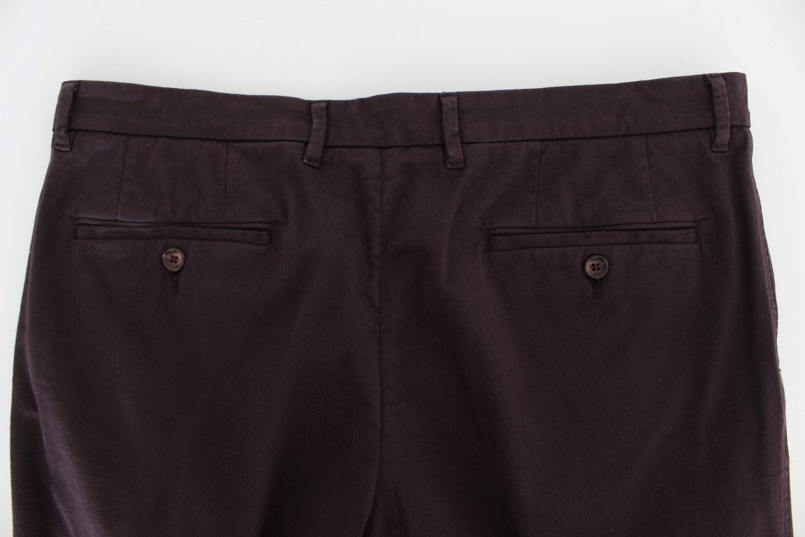 Purple Cotton Stretch Slim Chinos Jeans