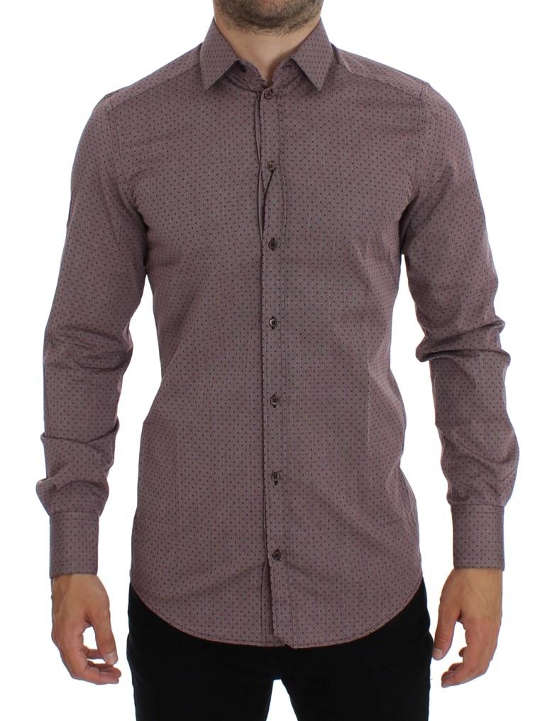 Purple Dotted GOLD Slim Fit Dress Formal Shirt