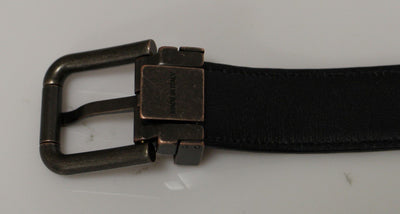 White Black Leather Logo Belt