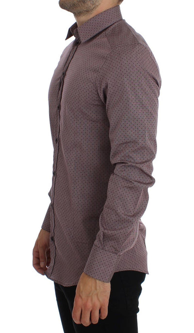 Purple Dotted GOLD Slim Fit Dress Formal Shirt