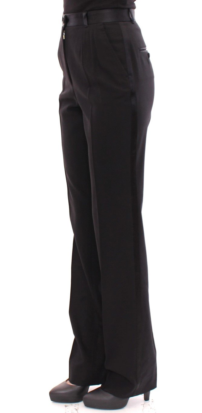 Black Virgin Wool Regular Fit Dress Pants