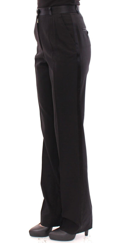 Black Virgin Wool Regular Fit Dress Pants