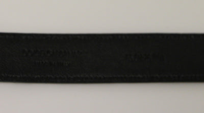 White Black Leather Logo Belt