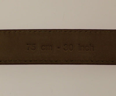 Pink Leather Logo Charm Belt