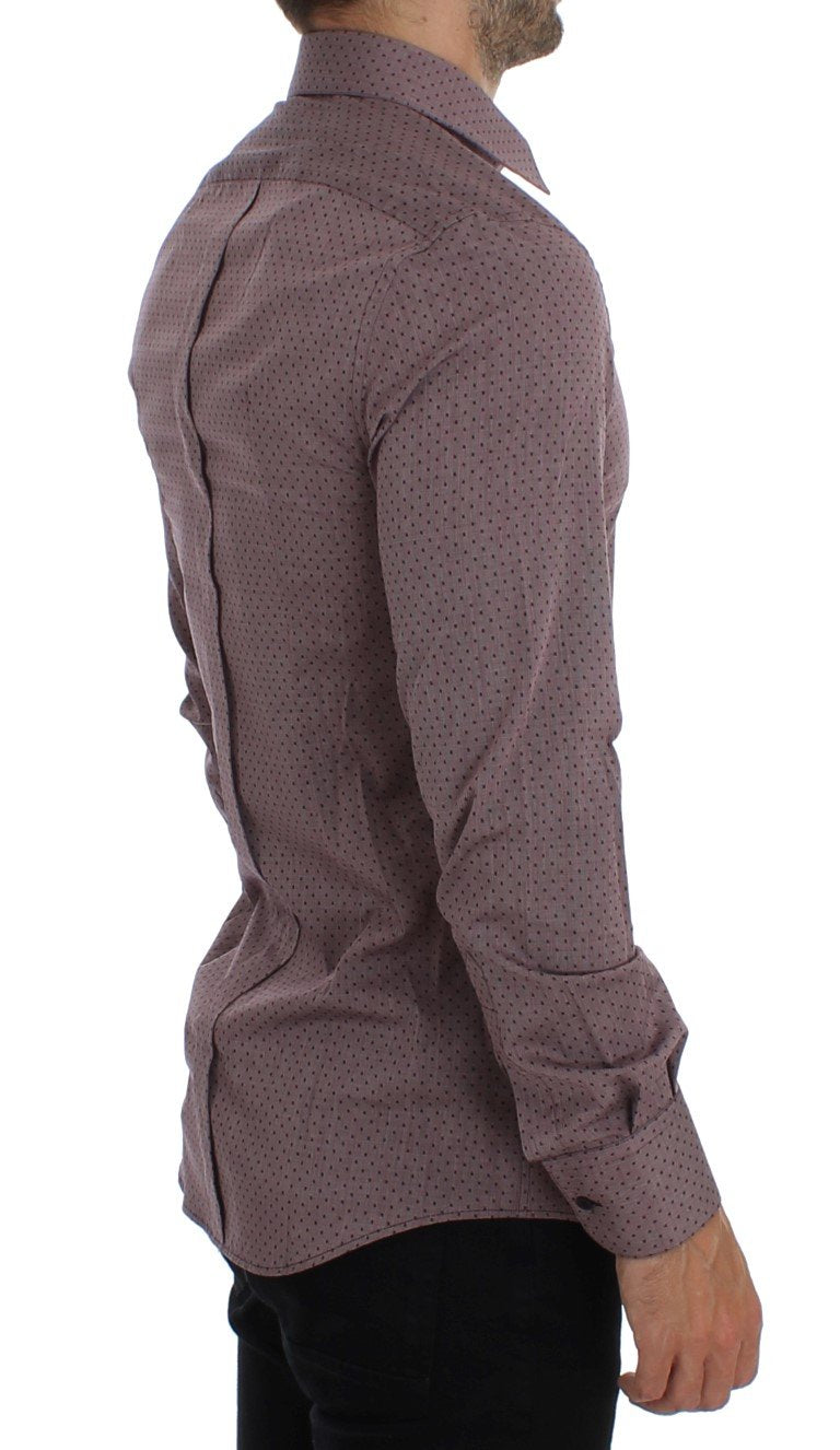 Purple Dotted GOLD Slim Fit Dress Formal Shirt