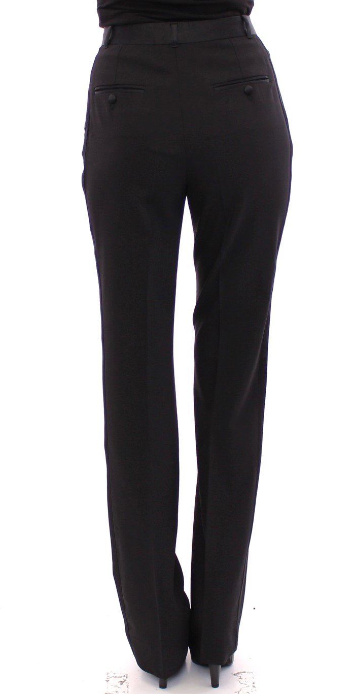 Black Virgin Wool Regular Fit Dress Pants
