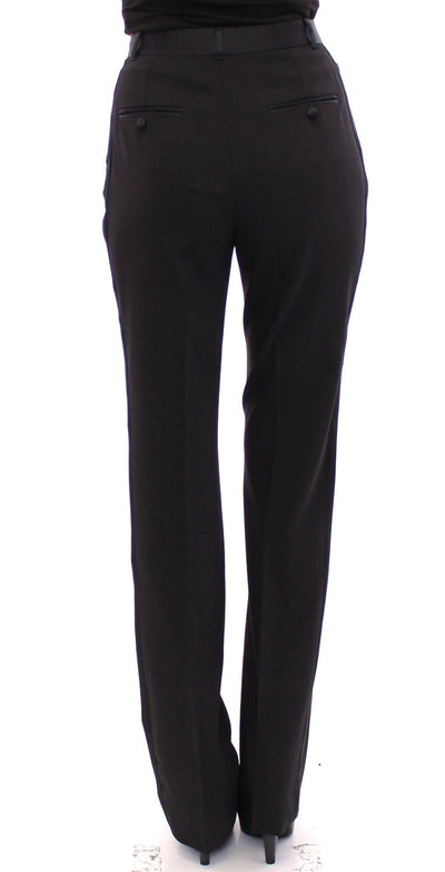 Black Virgin Wool Regular Fit Dress Pants