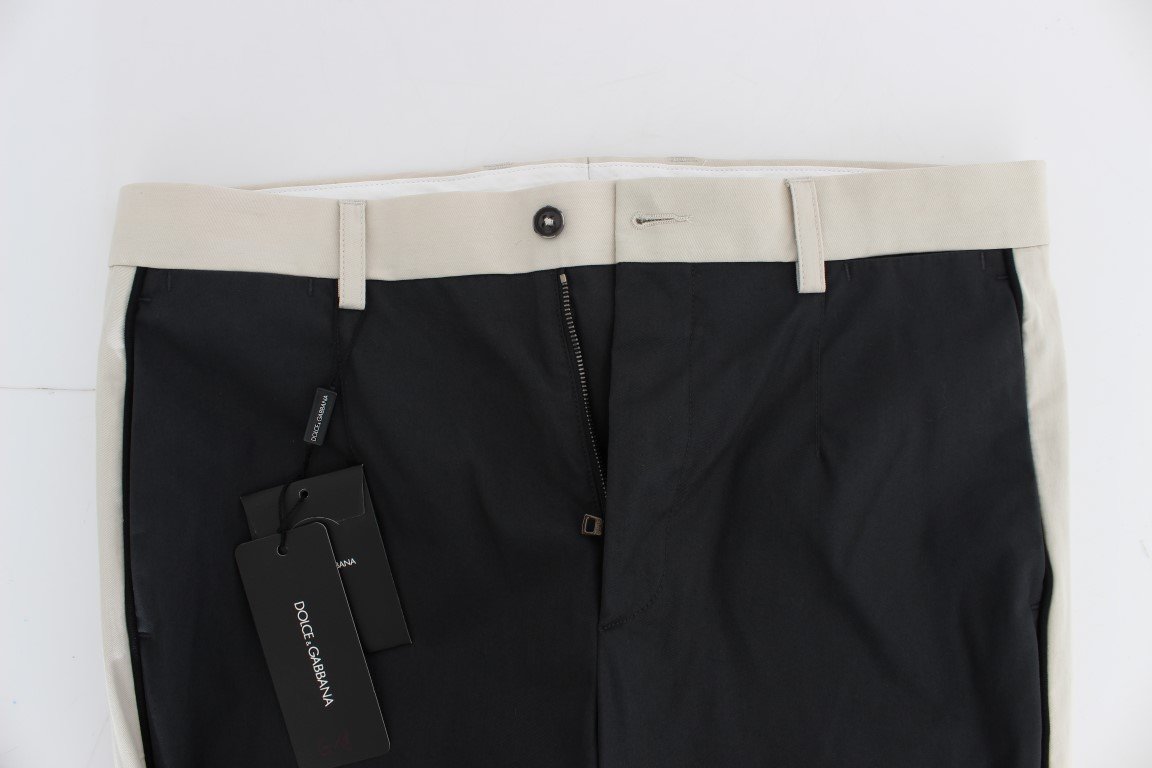 Blue Beige Slim Fit Casual Chinos Pants