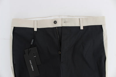 Blue Beige Slim Fit Casual Chinos Pants