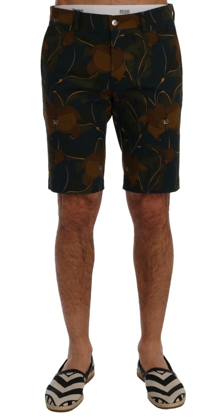 Multicolor Floral Cotton Stretch Shorts