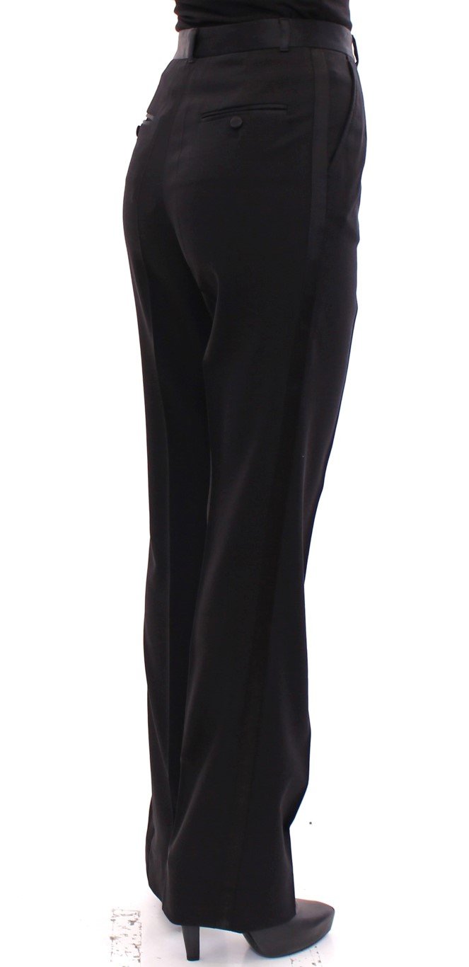 Black Virgin Wool Regular Fit Dress Pants