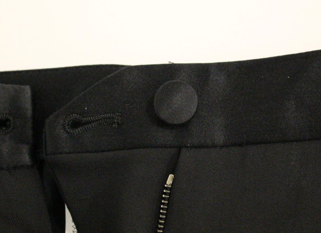 Black Virgin Wool Regular Fit Dress Pants