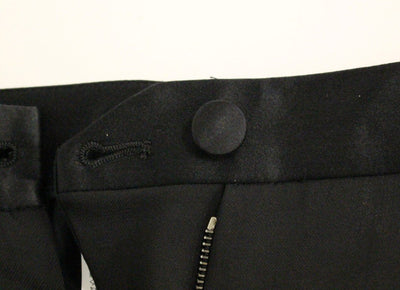 Black Virgin Wool Regular Fit Dress Pants