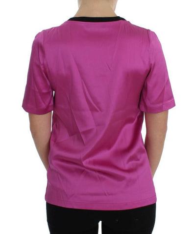 Pink Silk Stretch Top Blouse T-shirt
