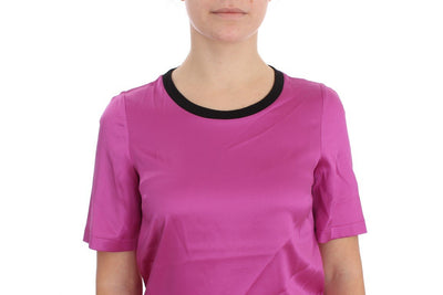 Pink Silk Stretch Top Blouse T-shirt
