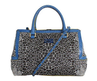Blue PVC Shoulder Satchel Bag