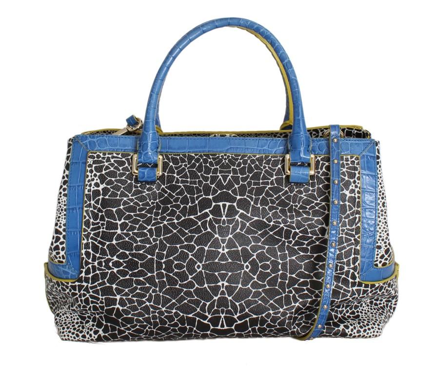 Blue PVC Shoulder Satchel Bag