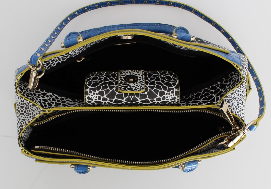 Blue PVC Shoulder Satchel Bag