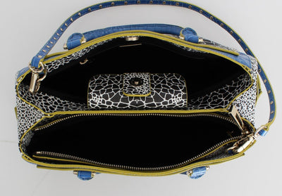 Blue PVC Shoulder Satchel Bag