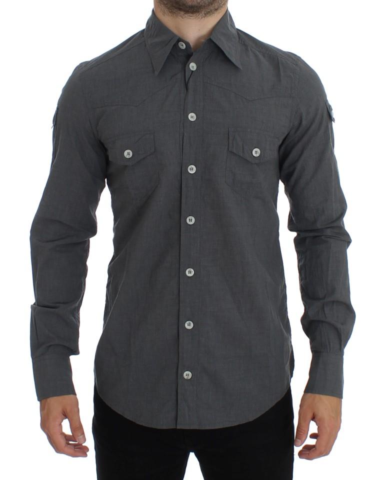 Gray Cotton SICILIA Regular Fit Casual Shirt