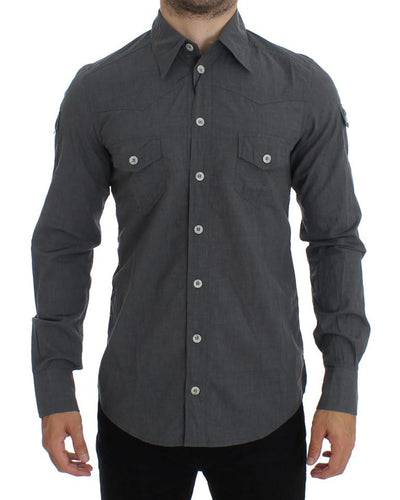 Gray Cotton SICILIA Regular Fit Casual Shirt