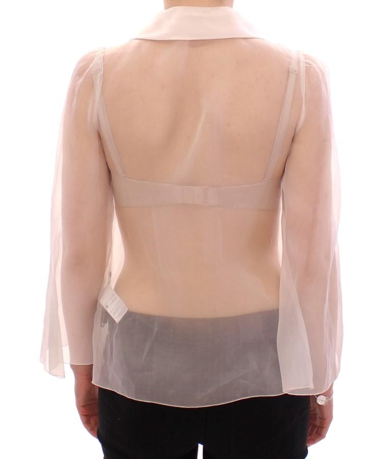 White Silk Crystal Sicily Blouse Shirt