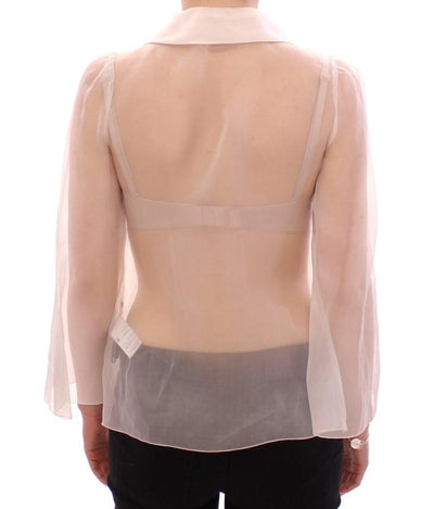 White Silk Crystal Sicily Blouse Shirt