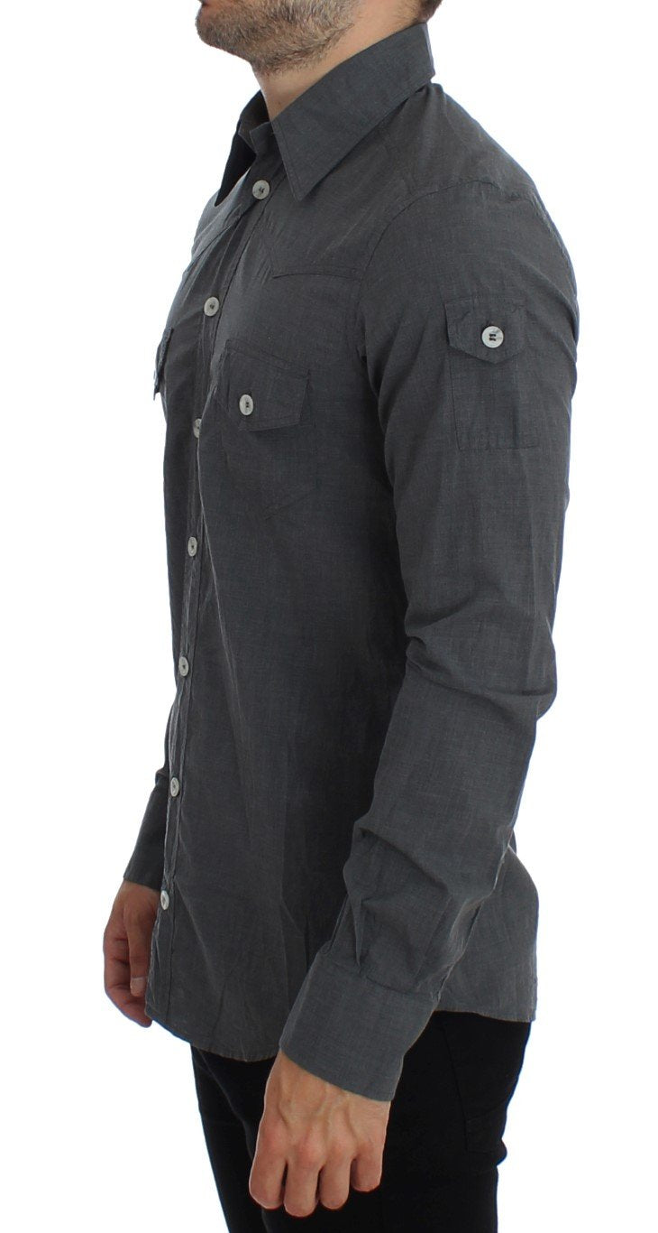 Gray Cotton SICILIA Regular Fit Casual Shirt